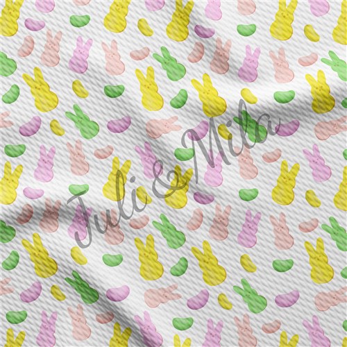Easter Printed Liverpool Fabric Egg Bunny Pastel(E29) & Get a Free $89.99 Embroidery Bundle