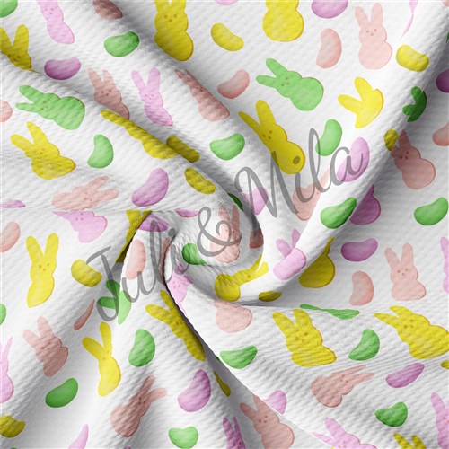 Easter Printed Liverpool Fabric Egg Bunny Pastel(E29) & Get a Free $89.99 Embroidery Bundle