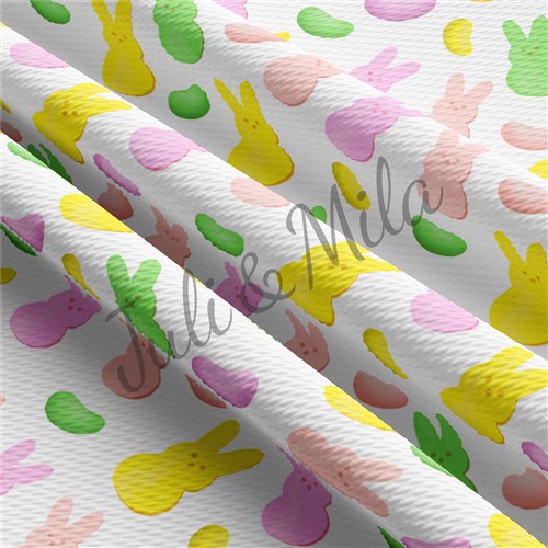 Easter Printed Liverpool Fabric Egg Bunny Pastel(E29) & Get a Free $89.99 Embroidery Bundle