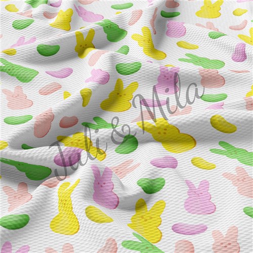 Easter Printed Liverpool Fabric Egg Bunny Pastel(E29) & Get a Free $89.99 Embroidery Bundle