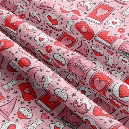 Valentine's Day Printed Liverpool Bullet Textured Stretch Solid Strip Thick Knit Jersey Fabric