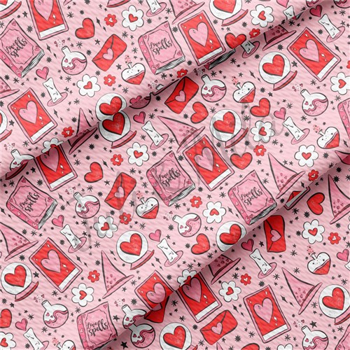 Valentine's Day Printed Liverpool Bullet Textured Stretch Solid Strip Thick Knit Jersey Fabric