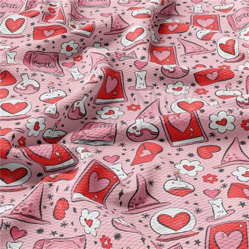 Valentine's Day Printed Liverpool Bullet Textured Stretch Solid Strip Thick Knit Jersey Fabric