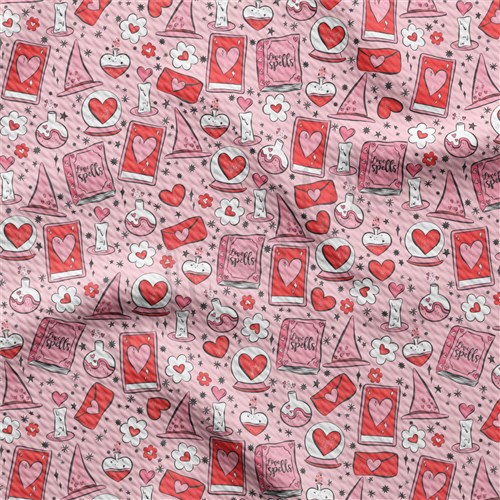 Valentine's Day Printed Liverpool Bullet Textured Stretch Solid Strip Thick Knit Jersey Fabric