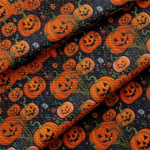 Autumn Fall Halloween Printed Liverpool Fabric AA1815 & Get a Free $89.99 Embroidery Bundle
