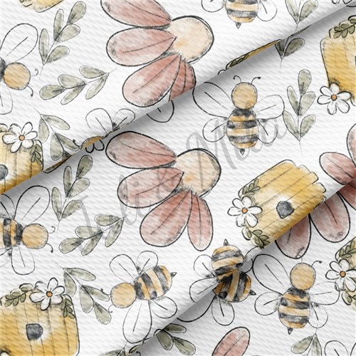 Honey Bees TBP102 Liverpool Bullet Textured Stretch Solid Strip Thick Knit Jersey Fabric