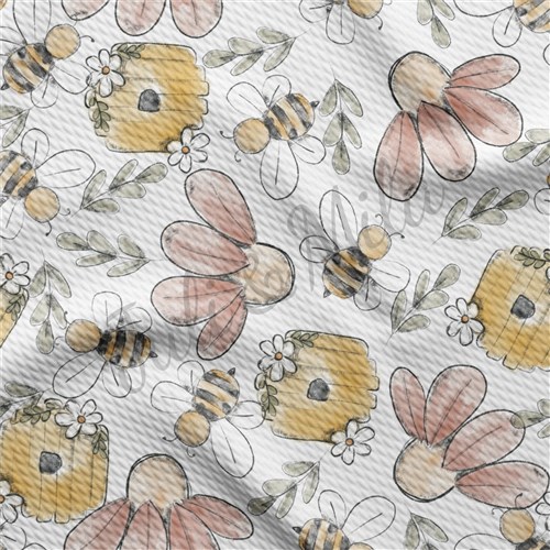Honey Bees TBP102 Liverpool Bullet Textured Stretch Solid Strip Thick Knit Jersey Fabric