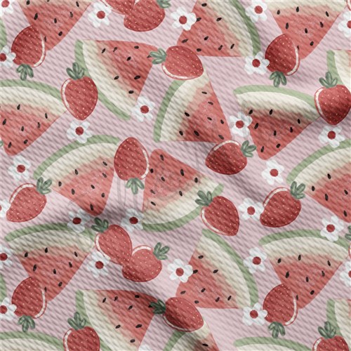 Summer Watermelon Liverpool Bullet Textured Stretch Solid Strip Thick Knit Jersey Fabric