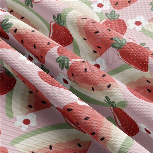 Summer Watermelon Liverpool Bullet Textured Stretch Solid Strip Thick Knit Jersey Fabric