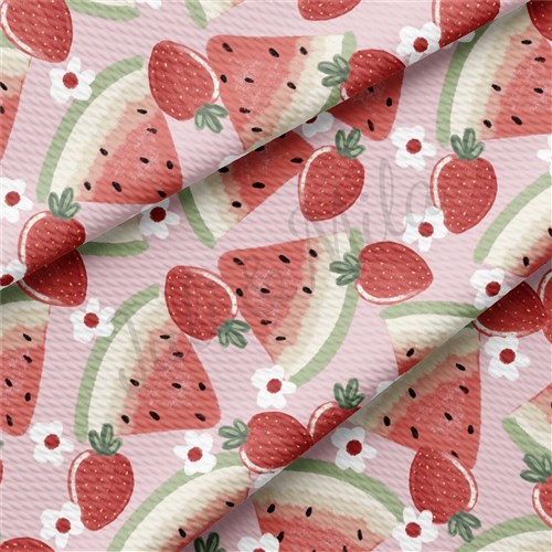 Summer Watermelon Liverpool Bullet Textured Stretch Solid Strip Thick Knit Jersey Fabric