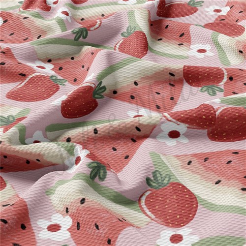Summer Watermelon Liverpool Bullet Textured Stretch Solid Strip Thick Knit Jersey Fabric