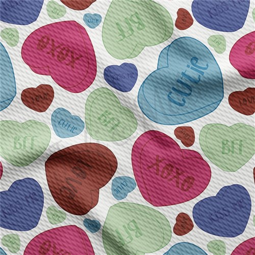 Valentine's Day Printed Liverpool Bullet Textured Stretch Solid Strip Thick Knit Jersey Fabric