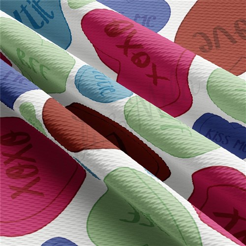 Valentine's Day Printed Liverpool Bullet Textured Stretch Solid Strip Thick Knit Jersey Fabric