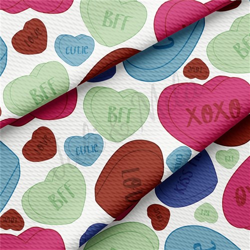 Valentine's Day Printed Liverpool Bullet Textured Stretch Solid Strip Thick Knit Jersey Fabric