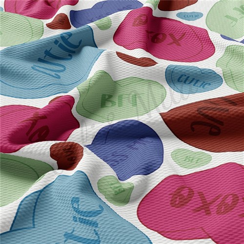 Valentine's Day Printed Liverpool Bullet Textured Stretch Solid Strip Thick Knit Jersey Fabric