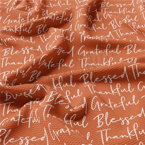 Pumpkin Fall Printed Liverpool Bullet Textured Stretch Solid Strip Thick Knit Jersey Fabric