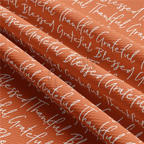 Pumpkin Fall Printed Liverpool Bullet Textured Stretch Solid Strip Thick Knit Jersey Fabric