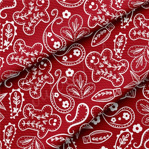 Christmas Printed Liverpool Bullet Textured Stretch Solid Strip Thick Knit Jersey Fabric