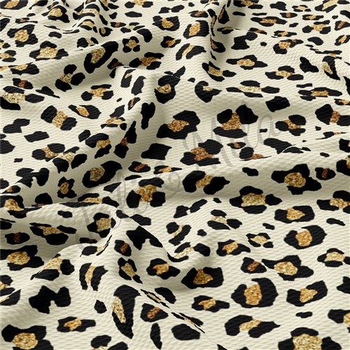 Cheetah Leopard AA189 TBP102 Liverpool Bullet Textured Stretch Solid Strip Thick Knit Jersey Fabric