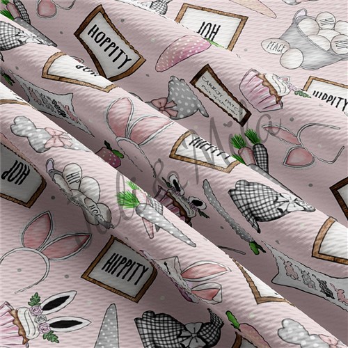 Easter Printed Liverpool Fabric Egg Bunny Pastel(E38) & Get a Free $89.99 Embroidery Bundle
