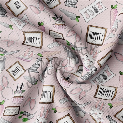 Easter Printed Liverpool Fabric Egg Bunny Pastel(E38) & Get a Free $89.99 Embroidery Bundle
