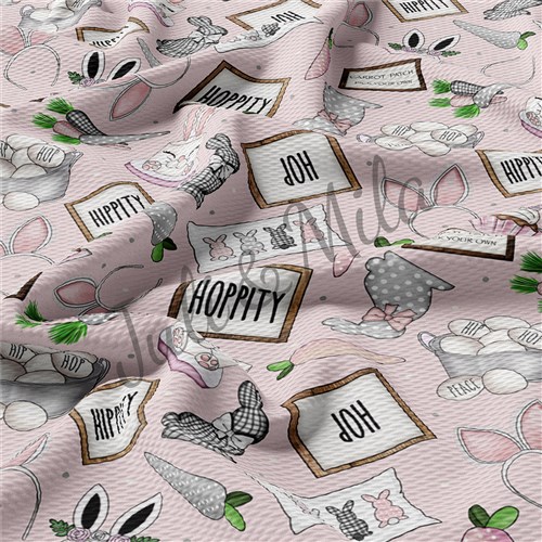 Easter Printed Liverpool Fabric Egg Bunny Pastel(E38) & Get a Free $89.99 Embroidery Bundle