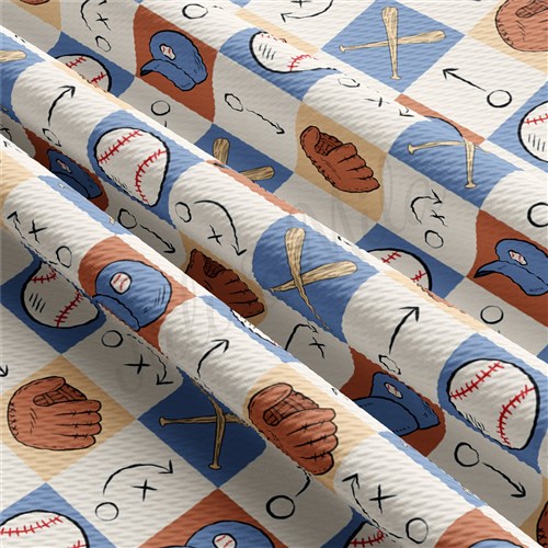 Baseball Printed Liverpool Bullet Textured Stretch Solid Strip Thick Knit Jersey Fabric
