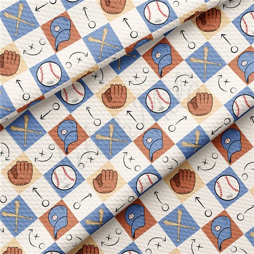 Baseball Printed Liverpool Bullet Textured Stretch Solid Strip Thick Knit Jersey Fabric