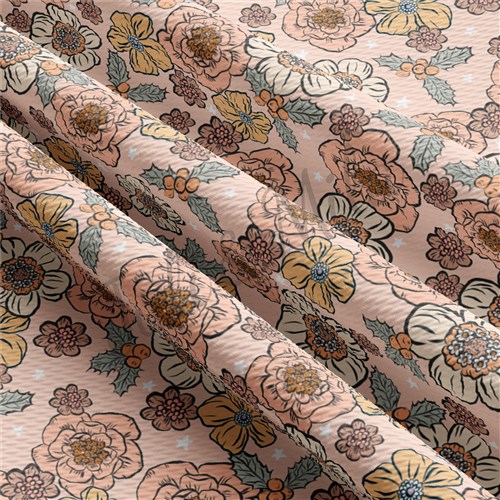 Floral Flowers Printed Liverpool Fabric Floral102 & Get a Free $89.99 Embroidery Bundle