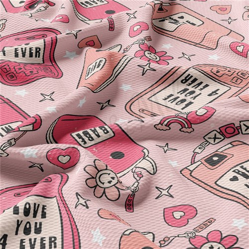 Valentine's Day Printed Liverpool Bullet Textured Stretch Solid Strip Thick Knit Jersey Fabric