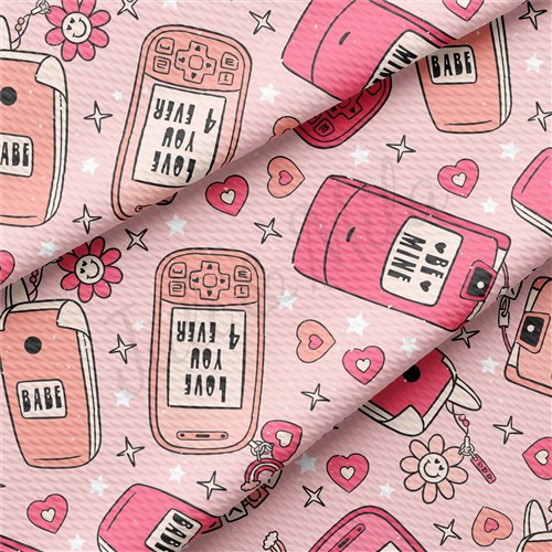 Valentine's Day Printed Liverpool Bullet Textured Stretch Solid Strip Thick Knit Jersey Fabric