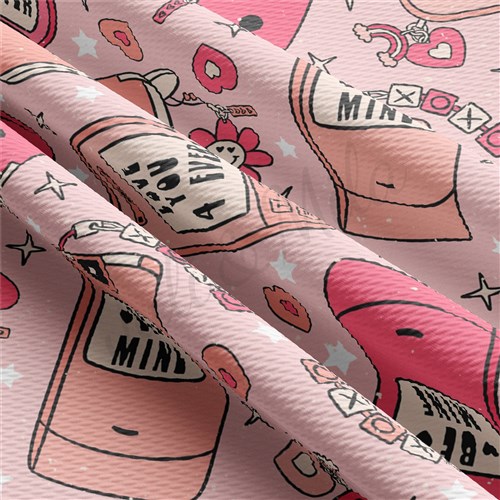 Valentine's Day Printed Liverpool Bullet Textured Stretch Solid Strip Thick Knit Jersey Fabric
