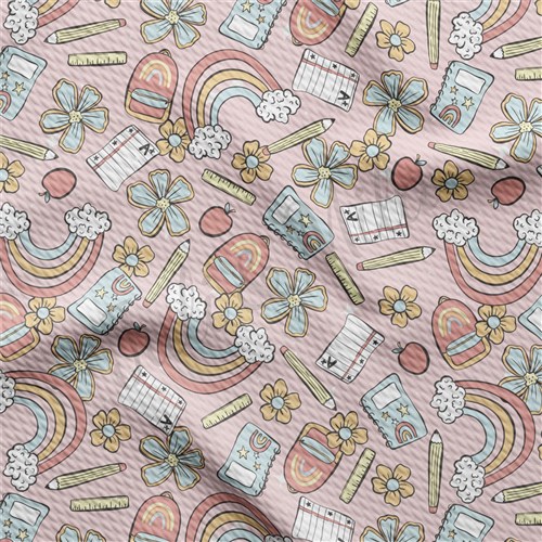 Back to School Printed Liverpool 4 Way Fabric AA1302 & Get a Free $89.99 Embroidery Bundle