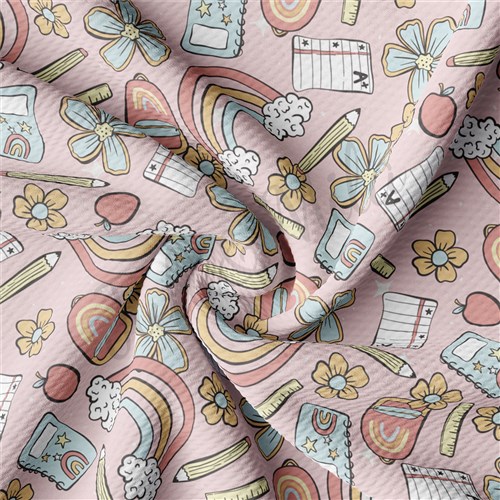 Back to School Printed Liverpool 4 Way Fabric AA1302 & Get a Free $89.99 Embroidery Bundle