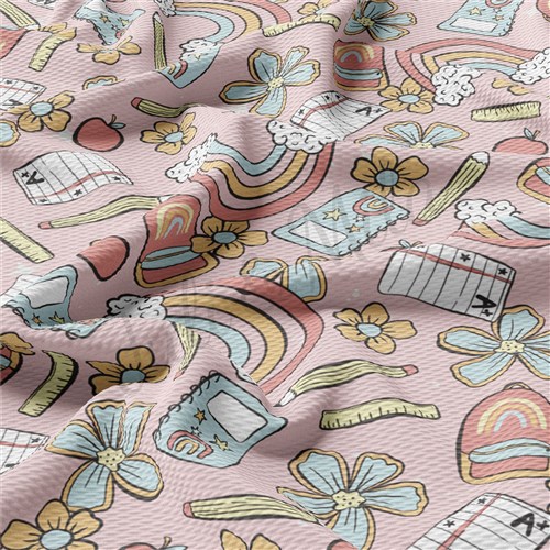 Back to School Printed Liverpool 4 Way Fabric AA1302 & Get a Free $89.99 Embroidery Bundle