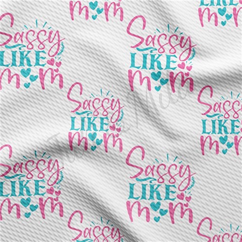 Sassy Like Mom Printed Liverpool Bullet Textured Stretch Solid Strip Thick Knit Jersey Fabric