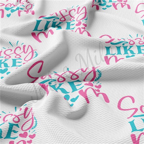 Sassy Like Mom Printed Liverpool Bullet Textured Stretch Solid Strip Thick Knit Jersey Fabric