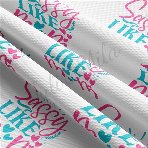 Sassy Like Mom Printed Liverpool Bullet Textured Stretch Solid Strip Thick Knit Jersey Fabric