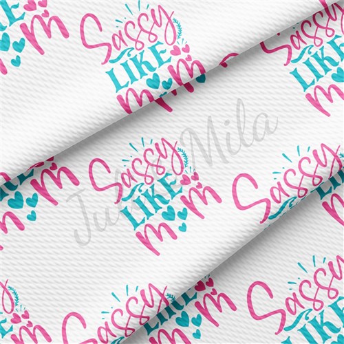 Sassy Like Mom Printed Liverpool Bullet Textured Stretch Solid Strip Thick Knit Jersey Fabric