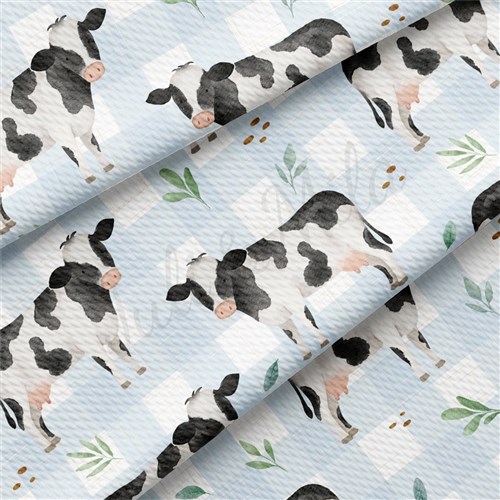 Cow Watercolor Printed Fabric AA1915 cow & Get a Free $89.99 Embroidery Bundle
