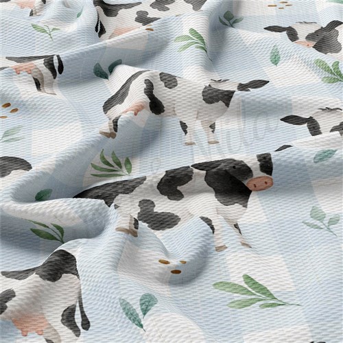 Cow Watercolor Printed Fabric AA1915 cow & Get a Free $89.99 Embroidery Bundle