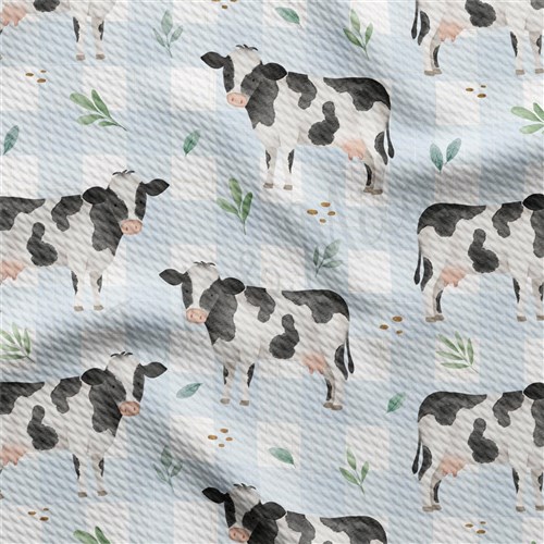 Cow Watercolor Printed Fabric AA1915 cow & Get a Free $89.99 Embroidery Bundle