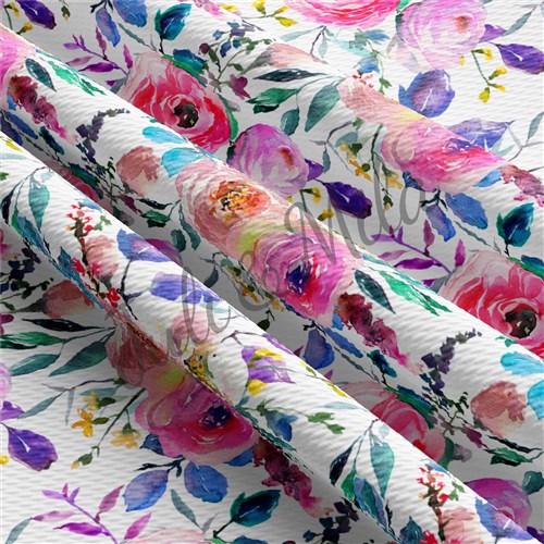Printed Floral Liverpool Fabric Bow AA515 & Get a Free $89.99 Embroidery Bundle