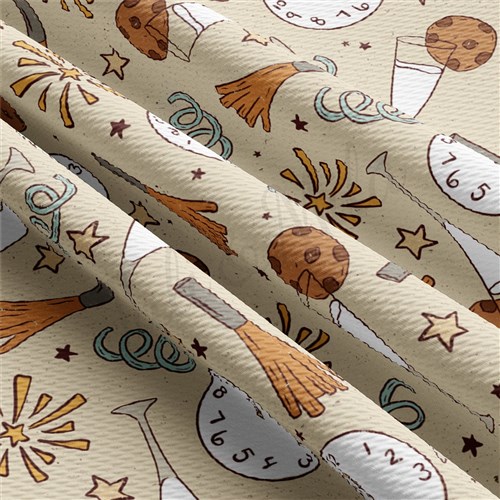 New Year's Eve Printed Liverpool Fabric AA2133 & Get a Free $89.99 Embroidery Bundle