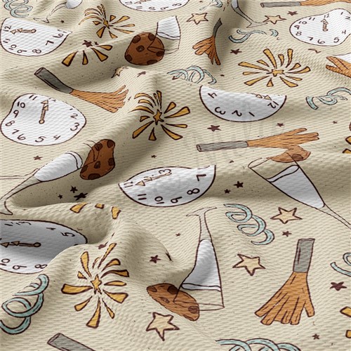 New Year's Eve Printed Liverpool Fabric AA2133 & Get a Free $89.99 Embroidery Bundle