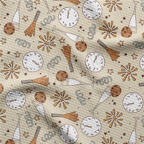 New Year's Eve Printed Liverpool Fabric AA2133 & Get a Free $89.99 Embroidery Bundle