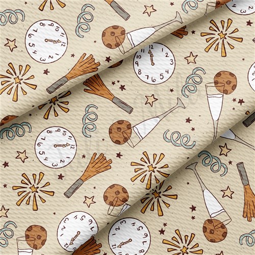 New Year's Eve Printed Liverpool Fabric AA2133 & Get a Free $89.99 Embroidery Bundle