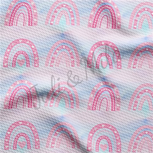 Valentine's Day Printed Liverpool Bullet Textured Stretch Solid Strip Thick Knit Jersey Fabric