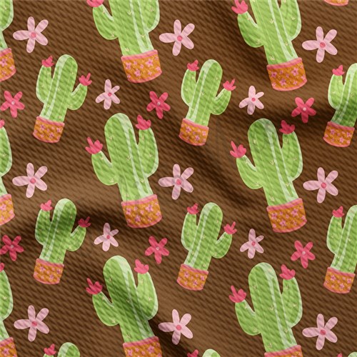 Cactus Western Boho Printed Liverpool Bullet Textured Stretch Solid Strip Thick Knit Jersey Fabric