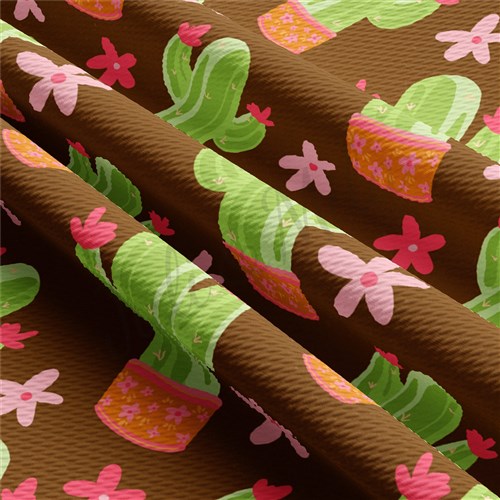 Cactus Western Boho Printed Liverpool Bullet Textured Stretch Solid Strip Thick Knit Jersey Fabric